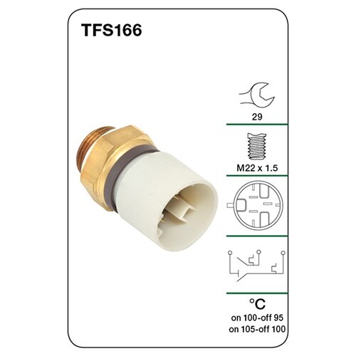 OFF @ 75 °C M22 x 1.5 BRASS TRIDON THERMO FAN SWITCH TFS101 FAN ON @ 85 °C