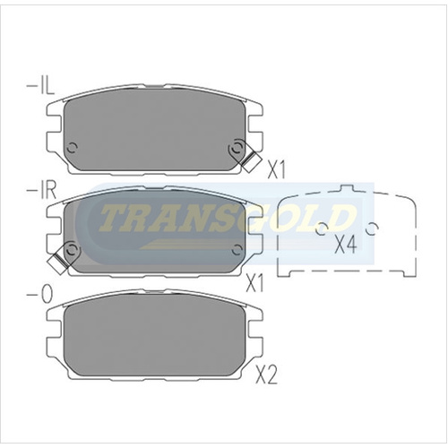 Transgold Rear Brake Disc Pads TG1238N DB1238 suits LANCER EVO 95 - 05, MAGNA TE - TJ, PAJERO NE - NG