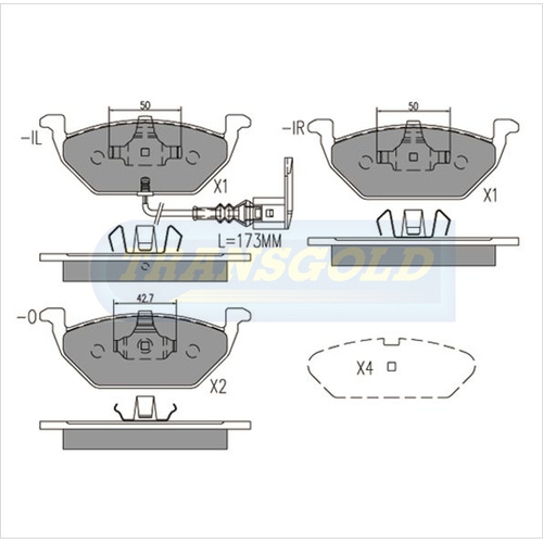 Front Brake Disc Pads TG1405N DB1405
