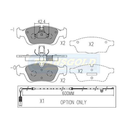 Front Brake Disc Pads TG1414N DB1414