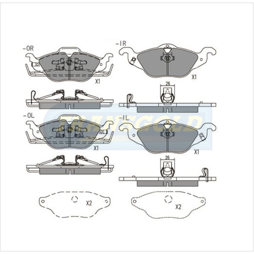 Front Brake Disc Pads TG1424N DB1424