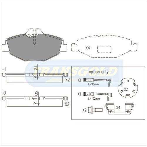 Front Brake Disc Pads TG1667N DB1667