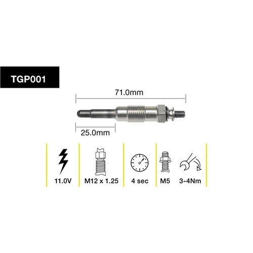 Tridon Glow Plug (1) TGP001
