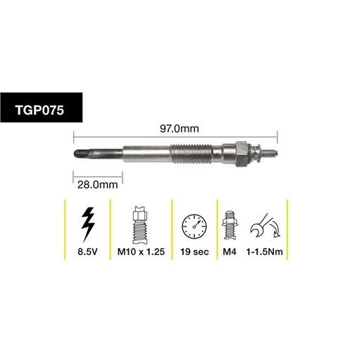 Tridon Glow Plug (1) TGP075