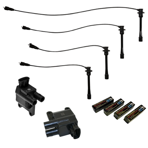 Tri-Power & Goss Ignition Leads, Spark Plugs, And Coil Set - Black TPL0009-TPX003C
