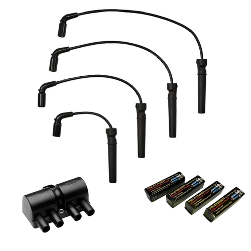 Tri-Power & Goss Ignition Leads, Spark Plugs, And Coil Set - Black TPL0014-TPX006C