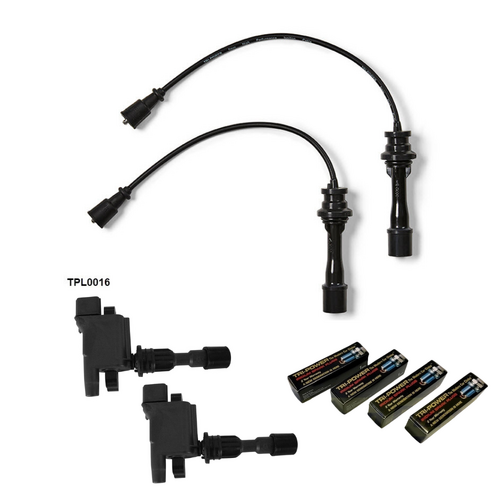 Tri-Power & Goss Ignition Leads, Spark Plugs, And Coil Set - Black TPL0016-TPX013C