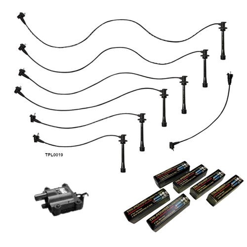 Tri-Power & Goss Ignition Leads, Spark Plugs, And Coil Set - Black TPL0019-TPX003C