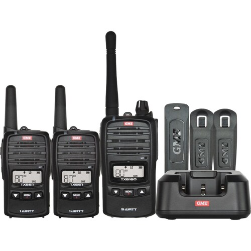 GME 5/1 Watt Uhf Cb Handheld Radio Family Pack (1X Tx6160X, 2X Tx667) TX6160XFP
