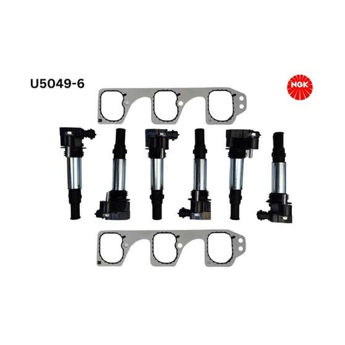 NGK 6 x Ignition Coils & Gaskets U5049-6