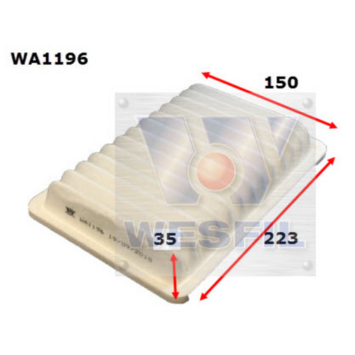 Wesfil Cooper Air Filter Wa1196 A1608