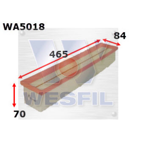 Wesfil Cooper Air Filter Wa5018 A1610