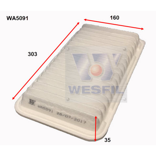 Wesfil Cooper Air Filter Wa5091 A1834