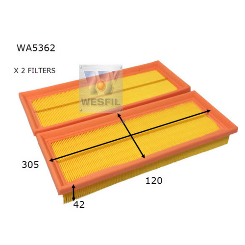 Wesfil Cooper Air Filter's (pair) Wa5362 A1900