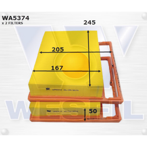 Wesfil Cooper Air Filters (2 Pack) WA5374