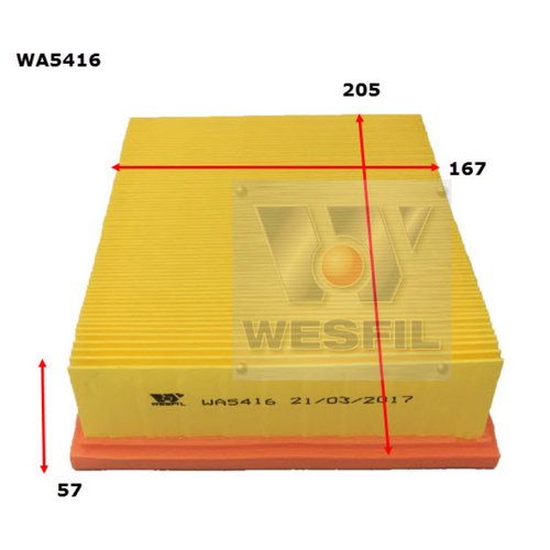 Wesfil Cooper Air Filter A1655 WA5416