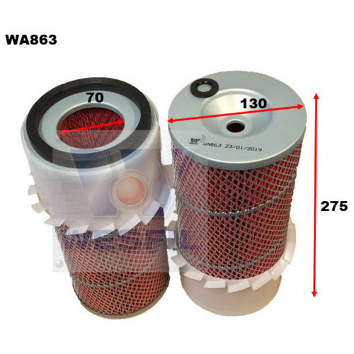 Wesfil Cooper Air Filter Wa863 Hda5667/Hda5866 WA863