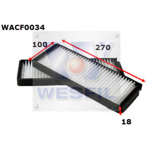 Wesfil Cooper Cabin Filter Wacf0034 Rca345P