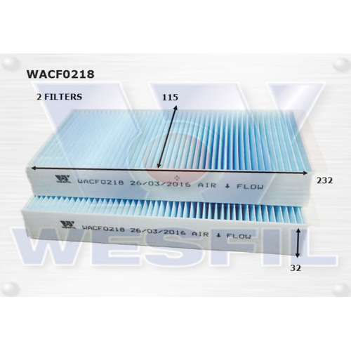 Wesfil Cooper Cabin Filter Wacf0218 RCA326C