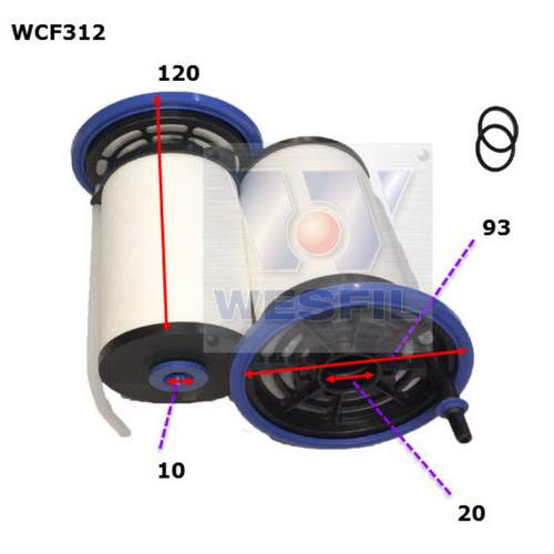 Wesfil Cooper Diesel Fuel Filter Wcf312 R2904P