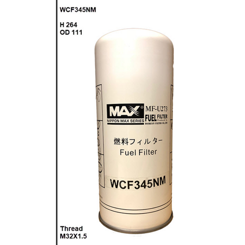 Nippon Max Diesel Fuel Filter Z963 WCF345NM