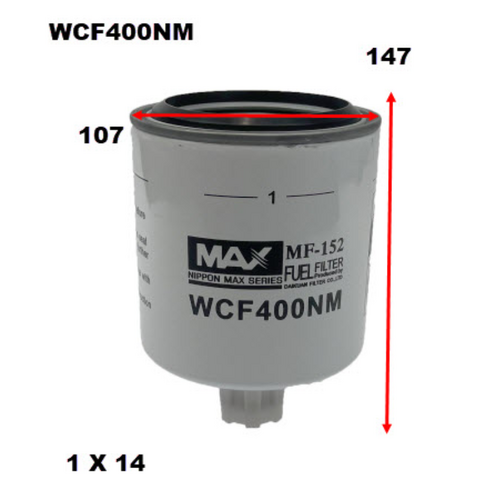 Nippon Max Universal Diesel Pre-Fuel Filter Z1012 WCF400NM