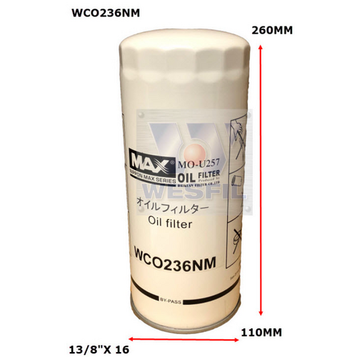 Nippon Max Engine Oil Filter WCO236NM Z878