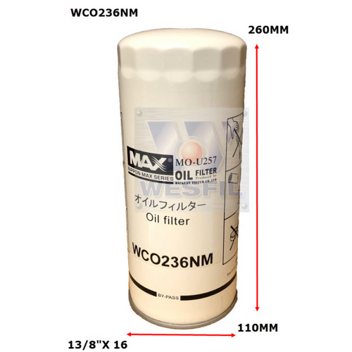 Nippon Max Oil Filter Z878 WCO236NM
