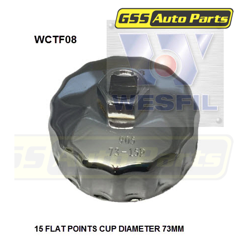 Wesfil Cooper Cup Style Oil Filter Remover - 73mm - 15f Wctf08