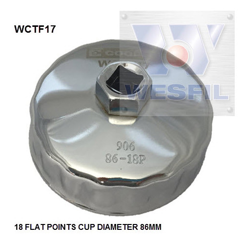 Wesfil Cooper Oil Filter Remover - 86Mm - 18F WCTF17-CO50NM