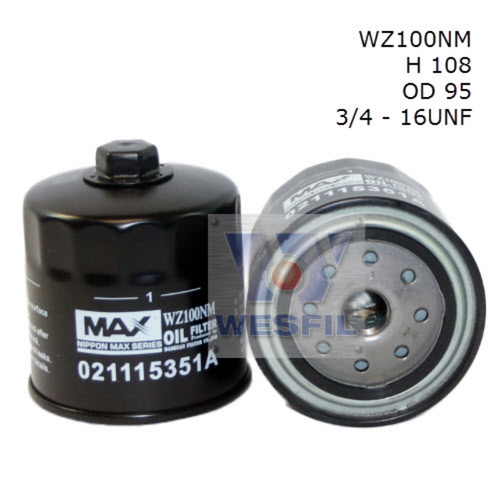 Nippon Max Oil Filter Wz100Nm Z100