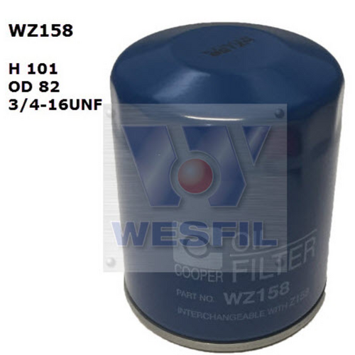 Wesfil Cooper Oil Filter Z158 WZ158
