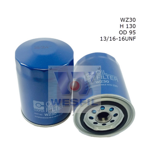 Wesfil Cooper Oil Filter Z30 WZ30