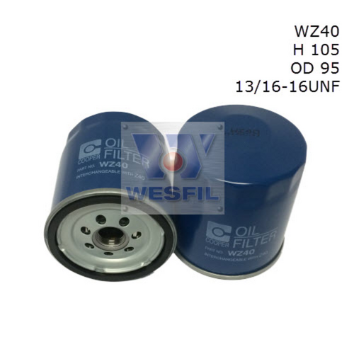 Wesfil Cooper Oil Filter Z40 WZ40