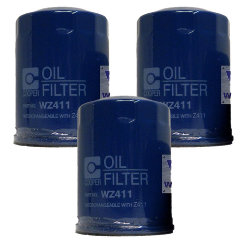 Wesfil Cooper Pack Of 3 Oil Filters Wz411 Z411