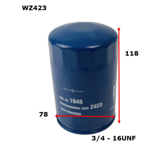 Wesfil Cooper Oil Filter Z423 WZ423