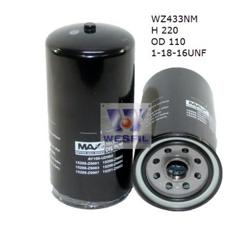 Nippon Max Oil Filter Z433 WZ433NM