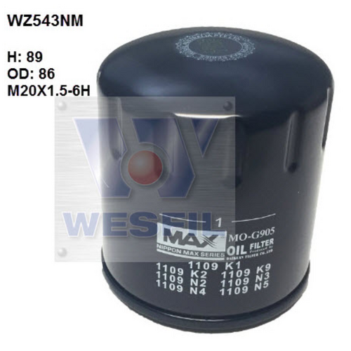 Nippon Max Oil Filter Z543 WZ543NM