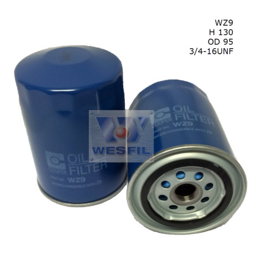 Wesfil Cooper Oil Filter Z9 WZ9