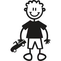 Genuine My Family Sticker - Young Boy Holding Truck