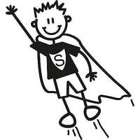 Genuine My Family Sticker - Young Boy Being Superhero