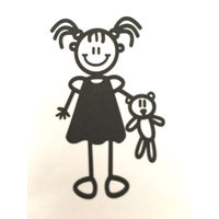 Genuine My Family Sticker - Young Girl with Teddy Bear