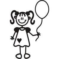 Genuine My Family Sticker - Young Girl With Balloon