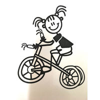 Genuine My Family Sticker - Young Girl on Tricycle