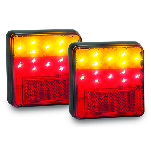 LED Auto Lamps 2PK Stop/tail/indicator Lamp With Reflex Reflector 100 X 100 X 25mm 100BAR2