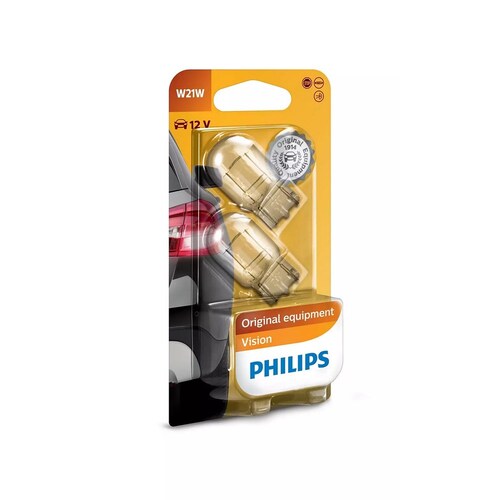 Philips Vision Line 12V W21W 21W Wedge Globes (Twin Pack) Pair 12065B2