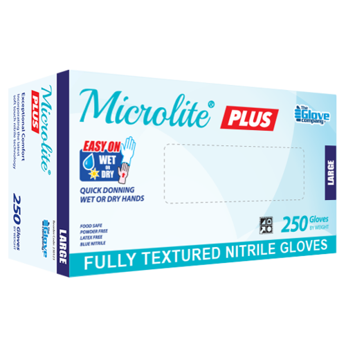 TGC Microlite Plus Disposable Gloves 250pk Blue Large 230123