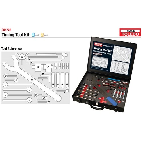 Toledo Timing Tool Kit Suits Audi Volkswagen Skoda 304725 304725