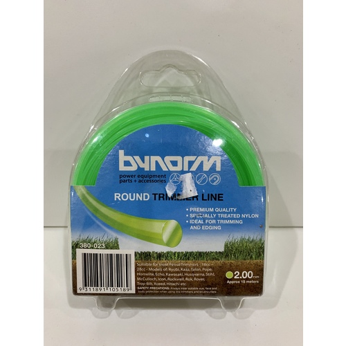 Bynorm Lawn Round Trimmer Line 2.00mm 15m 380-023