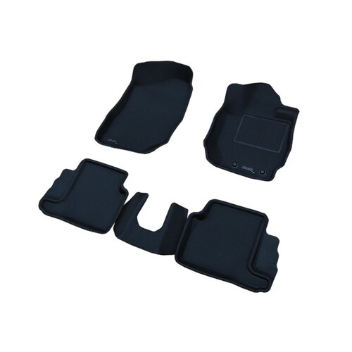 TRUFIT 3D KAGU TAILOR MADE FRONT AND REAR SET OF BLACK RUBBER FLOOR MATS FOR SUZUKI JIMNY AUTOMATIC 2018 ONWARDS - 3D-SZJIM18AP4BK